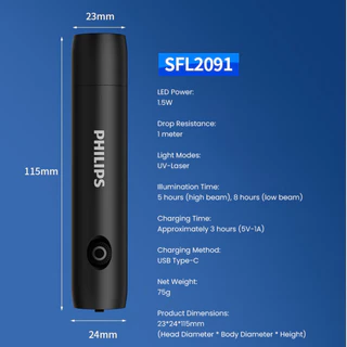 Philips Woods UV Lamp SFL2091 การตรวจจับกลาก Cat Moss Lamp Laser