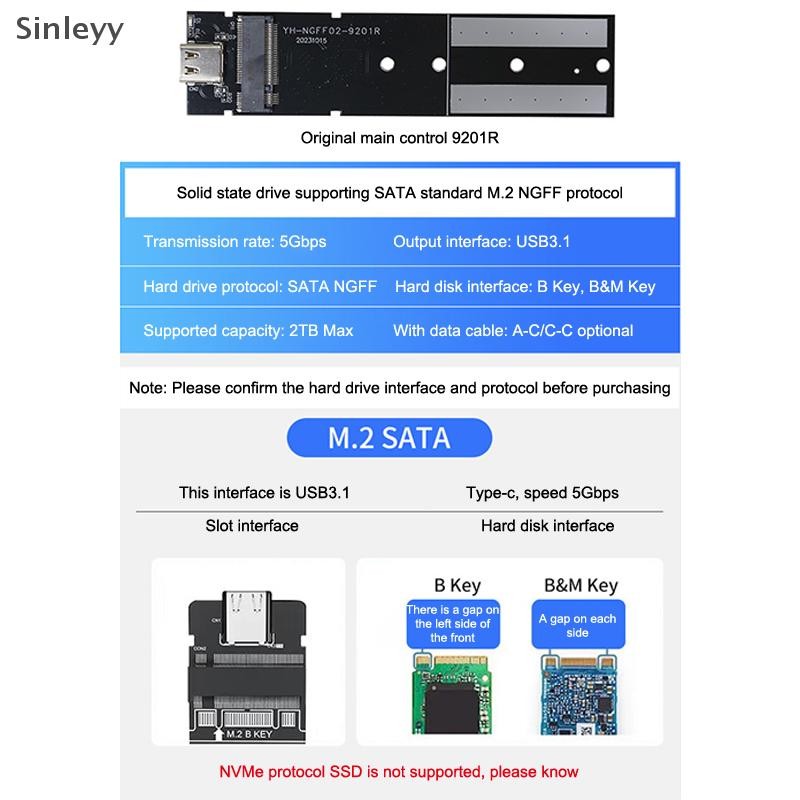 Nle M.2 NVME PCIe NGFF SATA Protocol Case USB Type C 10Gbps PCI-E โปร่งใสฮาร์ดดิสก์ภายนอกกล่องสําหรับแล็ปท็อปโทรศัพท์ N