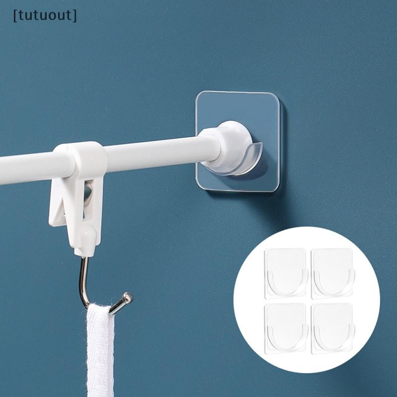 [tuout] Strong Curtain Rod Holder Hooks สําหรับผนังกาวห้องน้ํา Shower Rod Tension Retainer ไม่มีเจาะ
