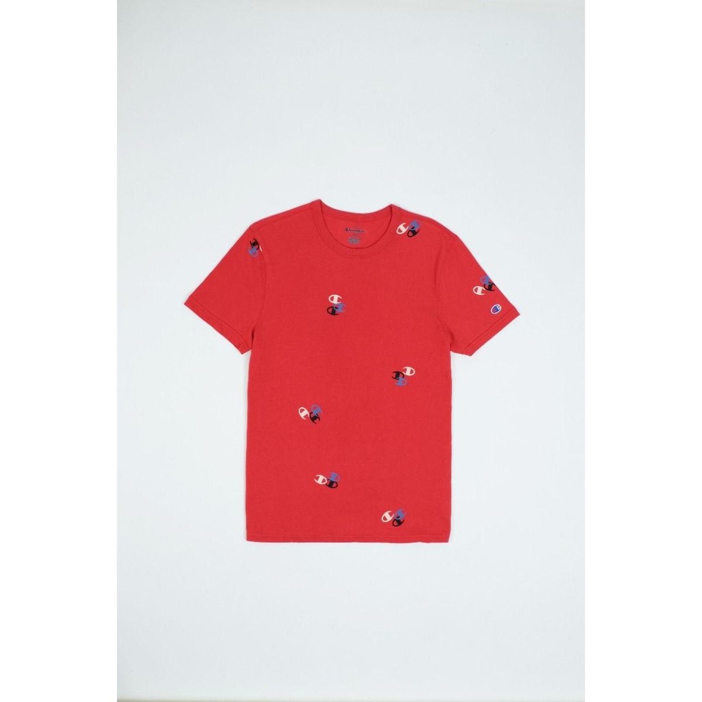 CHAMPION CLASSIC LOGO AOP TEE-เสื้อยืดทีเชิ๊ตสำหรับผู้ชาย#T5747P-AWCR