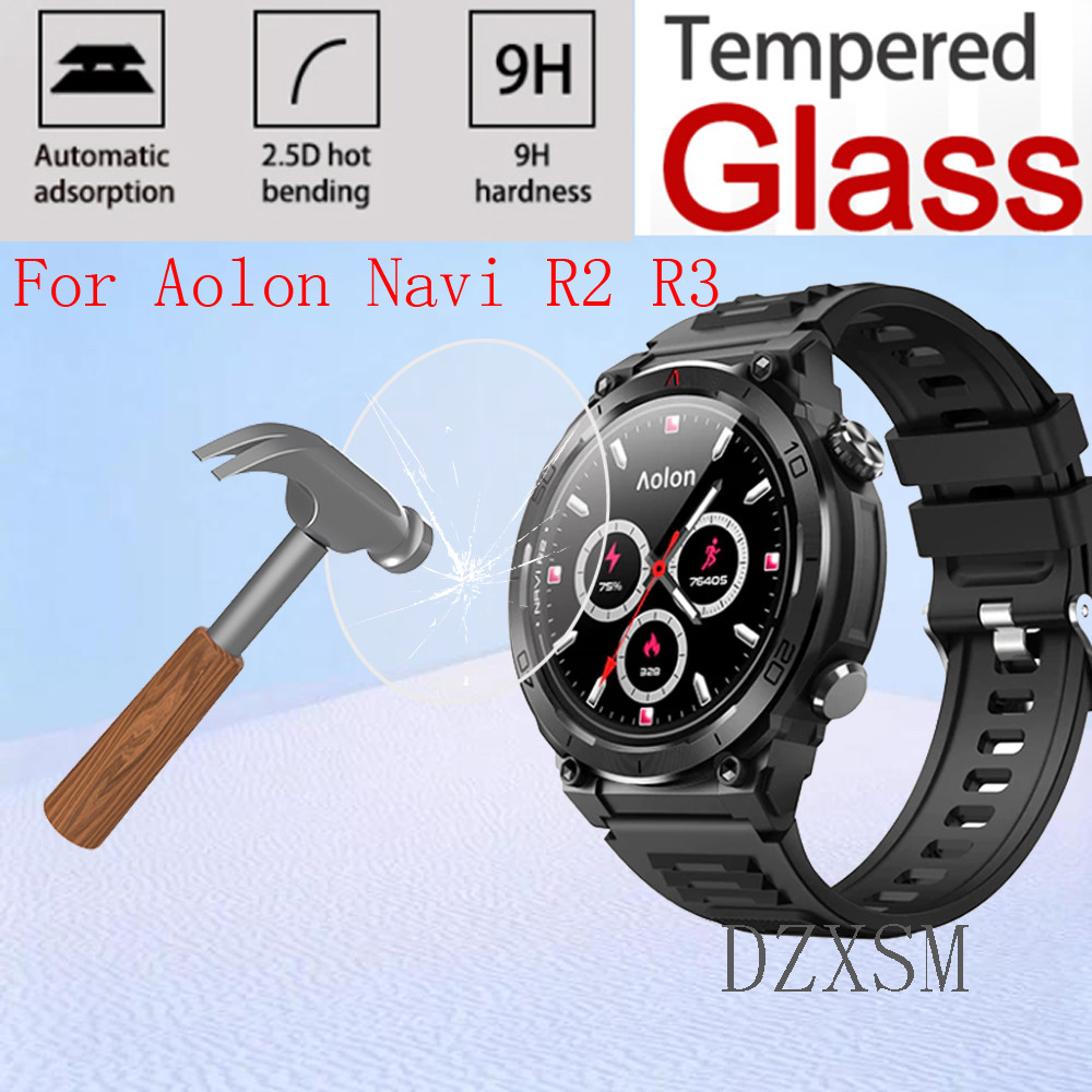 สําหรับ Aolon Navi R4 R2 R3 สมาร์ทวอทช์กระจกนิรภัยป้องกันหน้าจอ 9H 2.5D ฟิล์ม