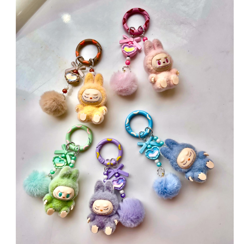 ลาบู พวงกุญแจกระเป๋าโทรศัพท์มือถือโซ่จี้พวงกุญแจน่ารักของขวัญแฟน