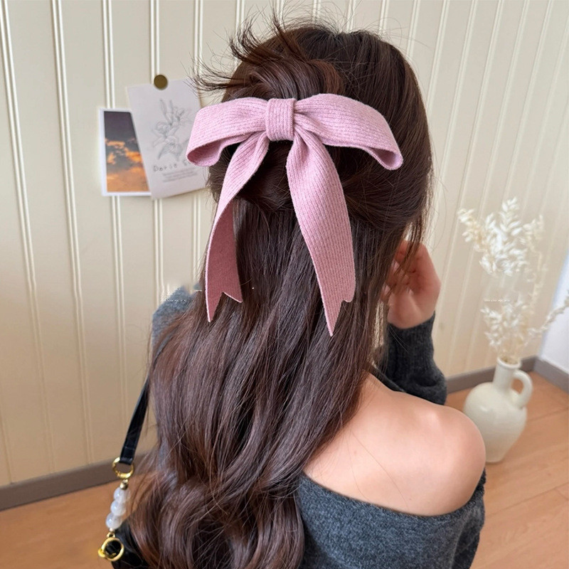Classy ริบบิ้นถักโบว์กิ๊บติดผม Duckbill คลิปคว้าคลิปเครื่องประดับผม