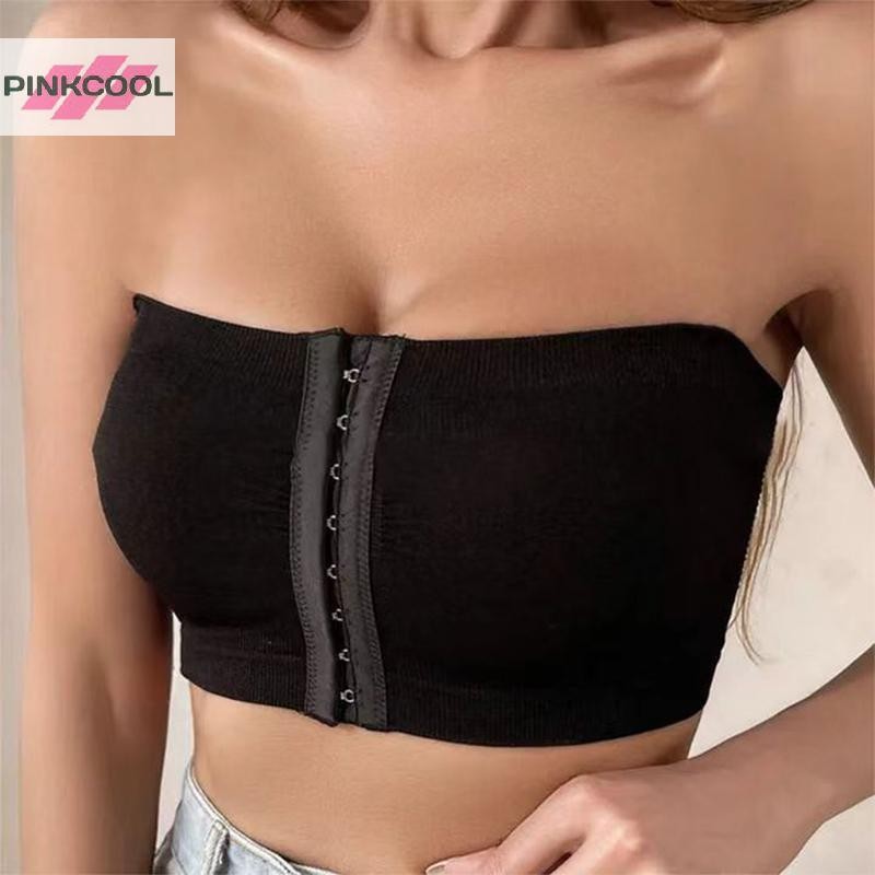 Pinkcool เซ็กซี่ปุ่มด้านหน้า Strapless Bras สําหรับผู้หญิงไม่มี Underwire Seamless Bralettes ผู้หญิงไร้สาย Bra นุ่มสนับสนุน Plus ขนาดด้านบน HOT