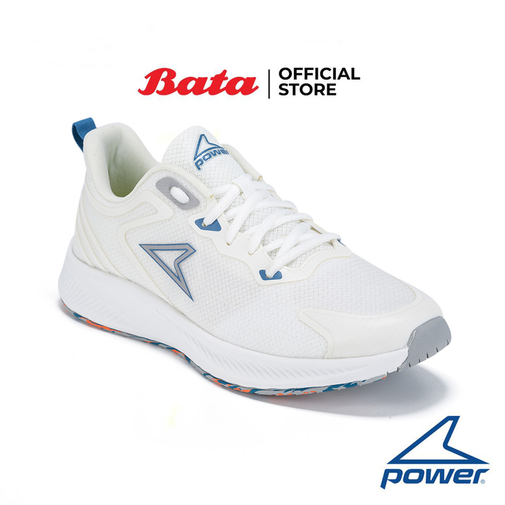 Bata บาจา Power รองเท้าผ้าใบสนีคเกอร์แบบผูกเชือก สวมใส่ง่าย รองรับน้ำหนักเท้า สำหรับผู้ชาย รุ่น SPRING สีขาว 8281840