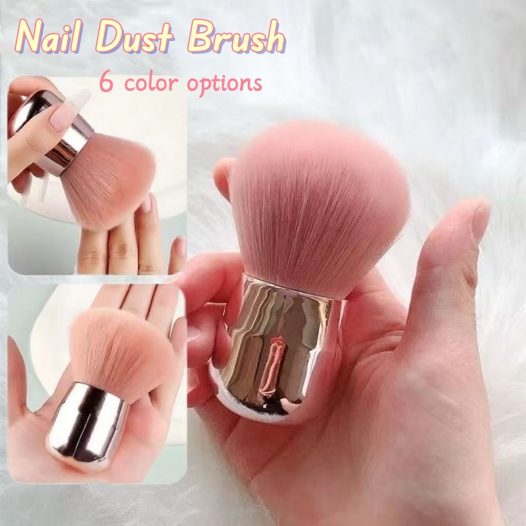 แปรงปัดฝุ่นเล็บ เครื่องมือทําเล็บ ทํา ขึ้น แปรง เก็บฝุ่นเล็บ สีชมพู เงิน สีฟ้า