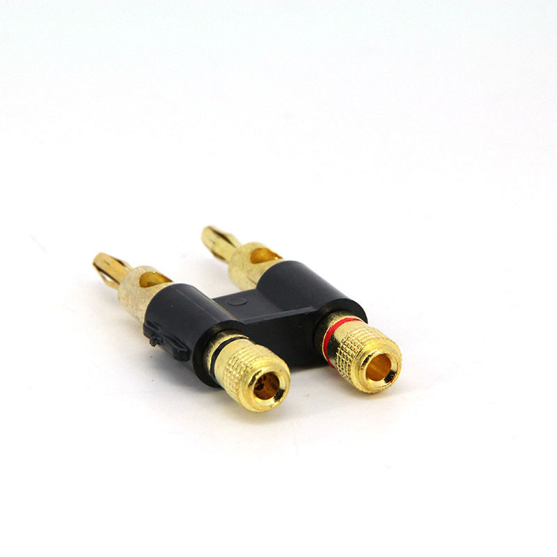 คู่แถว4มิลลิเมตรกล้วยเสียบเชื่อมต่อชุบทองลําโพงอะแดปเตอร์สองตําแหน่งเสียงลําโพงข้ามปลั๊กสีแดงสีดํา ท่า1 - รูปที่ 3