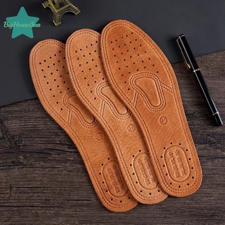 [BigHouseSea] 1 คู่วัว Insoles สําหรับรองเท้าผู้ชายสบายระงับกลิ่นกาย Casual หนังพื้นรองเท้าคุณภาพของแท้หนังรองเท้า Sole ใหม่