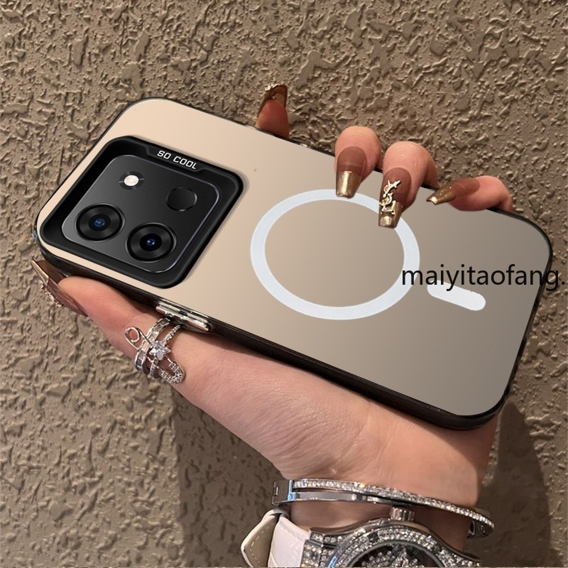 ปลอก infinix smart 7 tecno go 2023 5g เคสโทรศัพท์ Hard Case เคสโทรศัพท์ TPU เคสกันกระแทกแบบแข็ง ดีไซน์ใหม่ Aesthetics ไร้สายแม่เหล็ก CYBSWX01