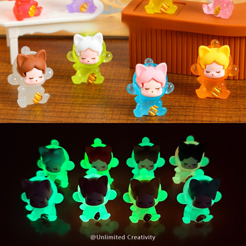 8 ชิ้น Luminous Glow SP สาว 3D เรซิ่น Charms สําหรับ DIY (9-354)