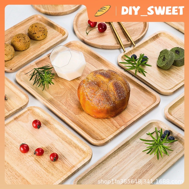 DIY_SWEET  ถาดไม้โอ๊คสไตล์ญี่ปุ่นถาดน้ำชาสำหรับบ้านถาดอาหารที่หรูหรา