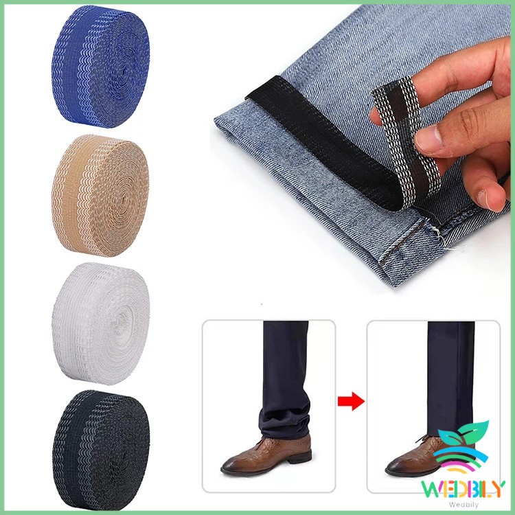 【มีสินค้าในสต๊อก】W.B. DIY เทปกาวติดขากางเกง ความยาว 2m 3m เทปผ้ากาวติดผ้าแบบรีด Trousers Legs Tape
