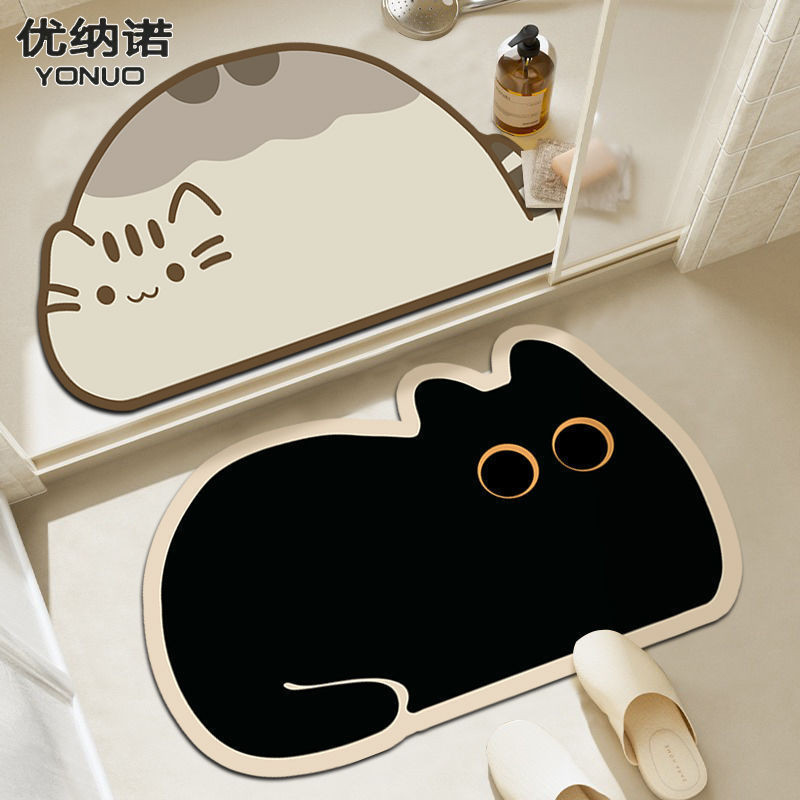 การ์ตูนน่ารักในครัวเรือนทางเข้าห้องน้ําพรมปูพื้นกันลื่นแห้งเร็ว, ห้องน้ําดูดซับเสื่อปูพื้น Ooze