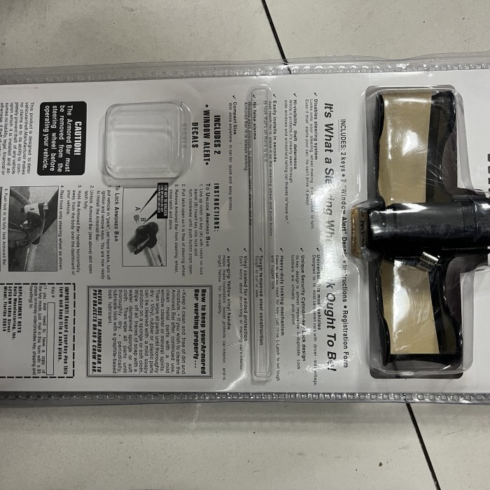 UNIVERSAL CAR STEERING Lock ARMORED BAR Safety Lock Armored