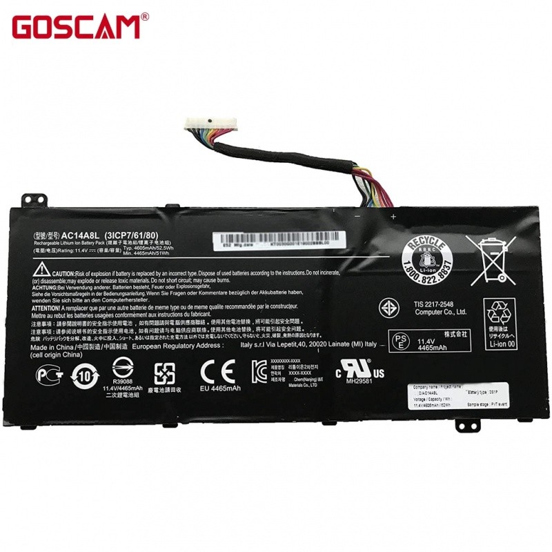 ✿แบตเตอรี่แล็ปท็อป AC14A8L สำหรับ ACER V15 Nitro Aspire VN7-571 N7-591G VN7-571G VN7-791 Series