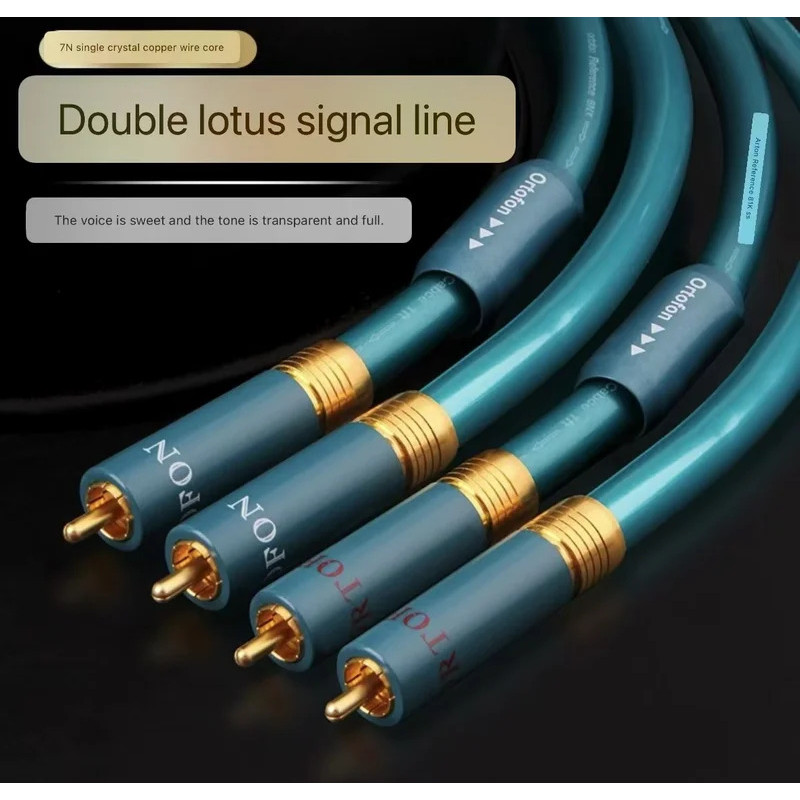 Ortofon 1 คู่ 8n silver-plated ทองแดงคริสตัลเดี่ยว RCA to RCA สายสมดุลสัญญาณ Lotus to Cannon สายสัญญาณเสียง
