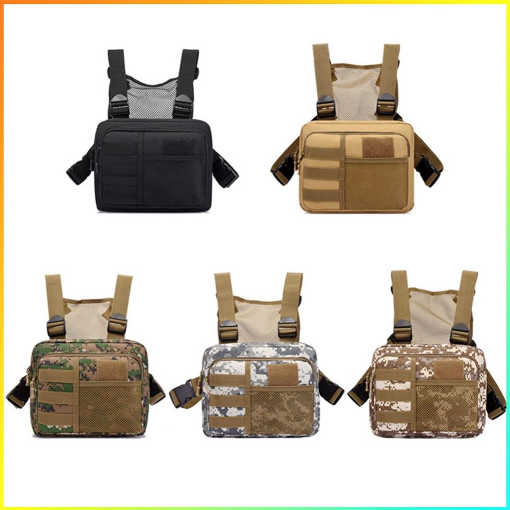 รถมอเตอร์ไซค์รถยนต์★ Chest Rig Packs Fashion Punck Chest Bag Oxford Multifunctional for Hiking Sports