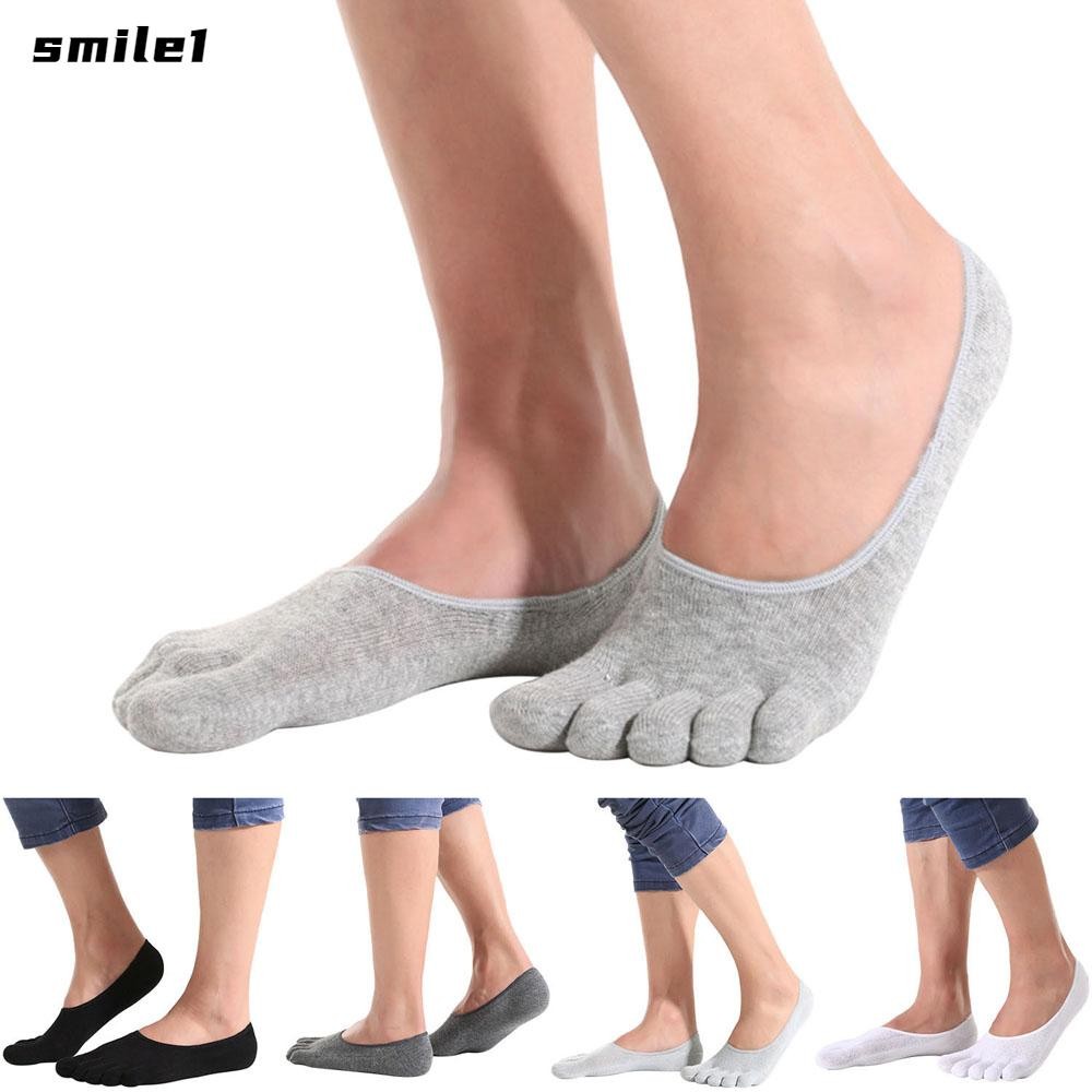 SMILE Toe Socks Soft Men Nonslip Invisible Five Finger