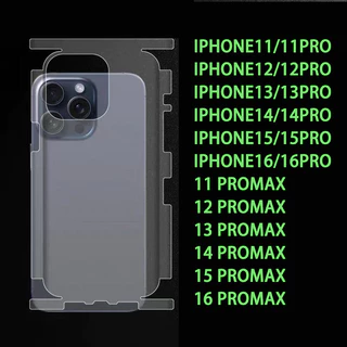 ฟิล์มหลังสีใส หุ้มรอบเครื่อง สำหรับ iphone11 11pro 11promax 12 13 14 15 16 12pro 14plus 15plus proฟิล์มหลัง สำหรับไอโฟน