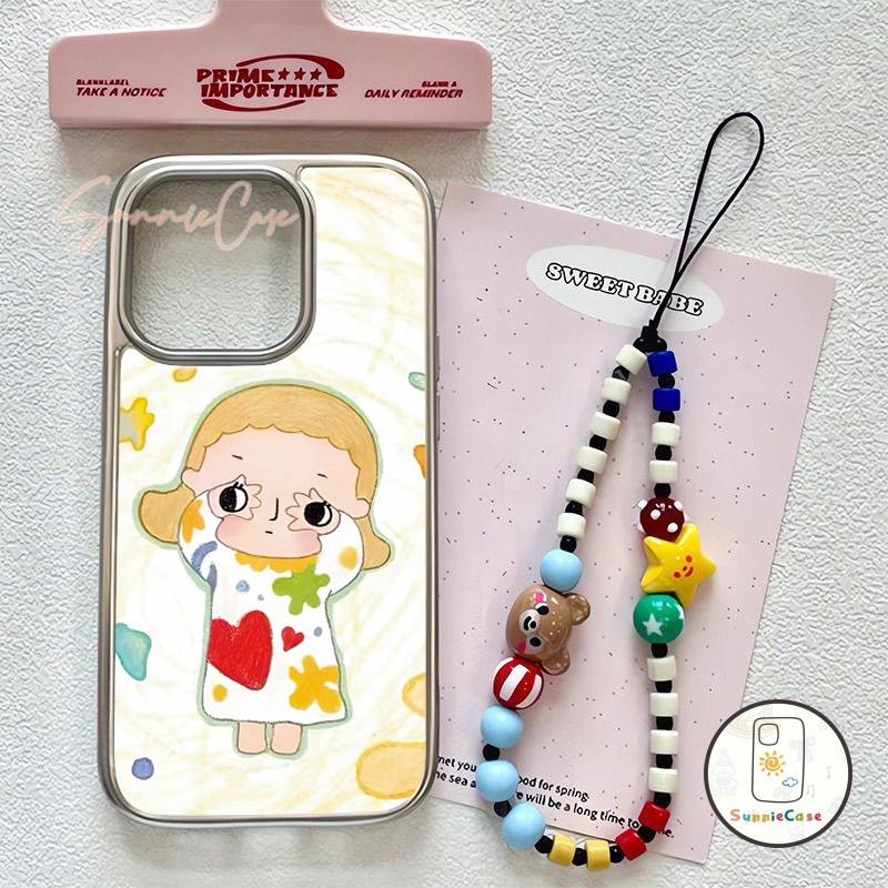 เคสไอโฟน13 15 วาดเล่น เด็กผู้หญิง  สำหรับ IPhone 12 16 15 11 13 14 Pro Max 8Plus 7Plus X XS XR  Max 7 15 8 Plus SE เคส