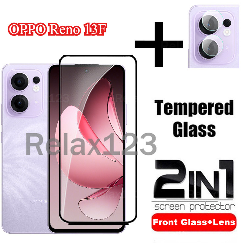 Oppo Reno 13F 5G 2IN1 Full Screen Protector กระจกนิรภัยสําหรับ OPPO Reno13F Reno13 F Reno 13 F 5G 20