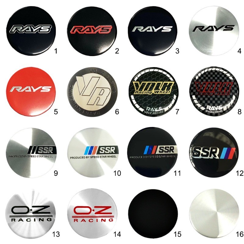 4pc 50MM รถศูนย์ล้อหมวกสติกเกอร์สัญลักษณ์สําหรับ vossen rens enkei ทํางาน SSR OZ