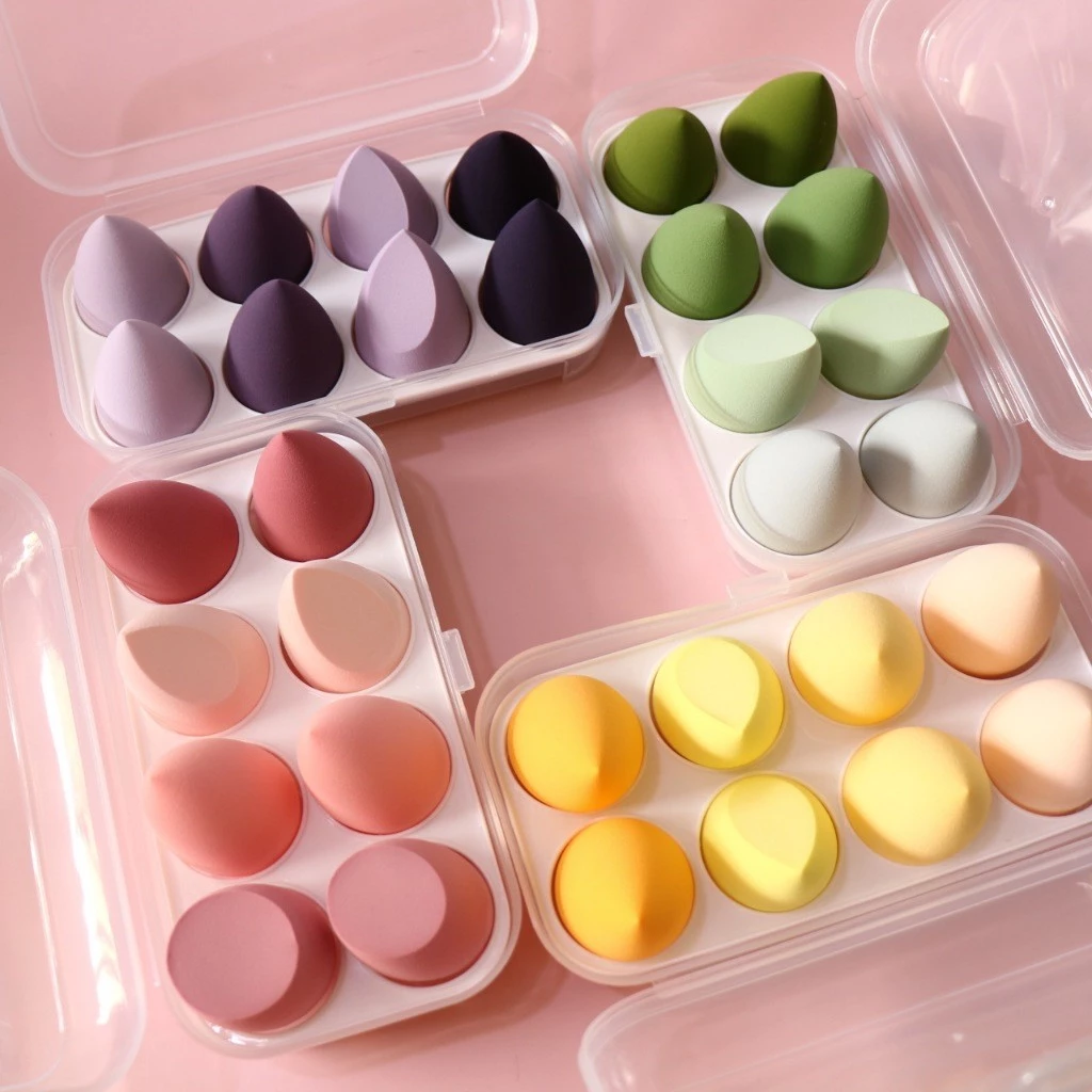 ฟองน้ำแต่งหน้ารูปไข่ 1 กล่อง 8 ชิ้น อุปกรณ์แต่งหน้า Soft Sponge