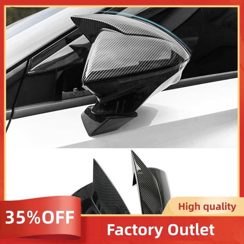 สําหรับ MG 4 MG4 EV Mulan 2023 รถด้านข้างด้านหลังดูกระจกฝาครอบ Trim Protector ตกแต่งอะไหล่คาร์บอนไฟเบอร์รูปแบบคุณภาพสูง