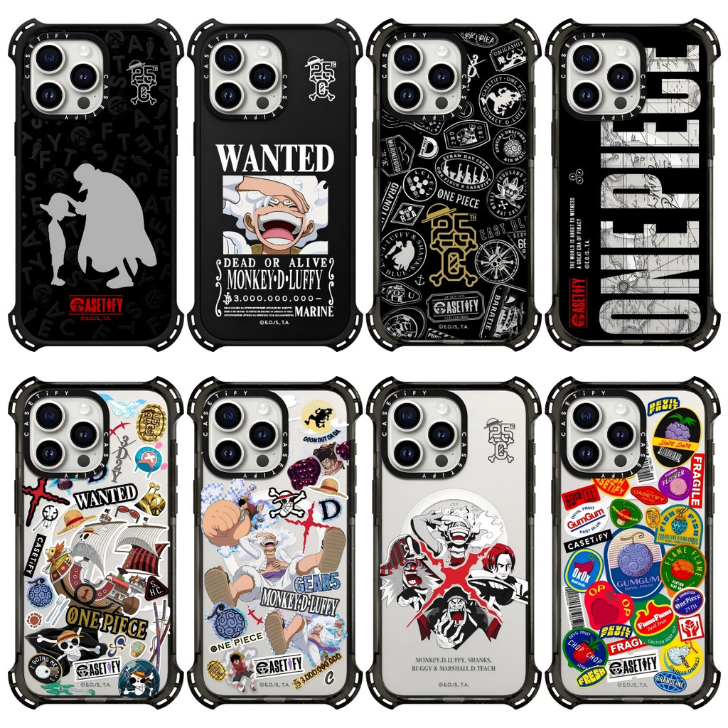 One Piece 25th Anniversary Bounce Magnetic Phone Case for iPhone 18 17 16 15 14 13 Pro Max, Hard Anti Drop