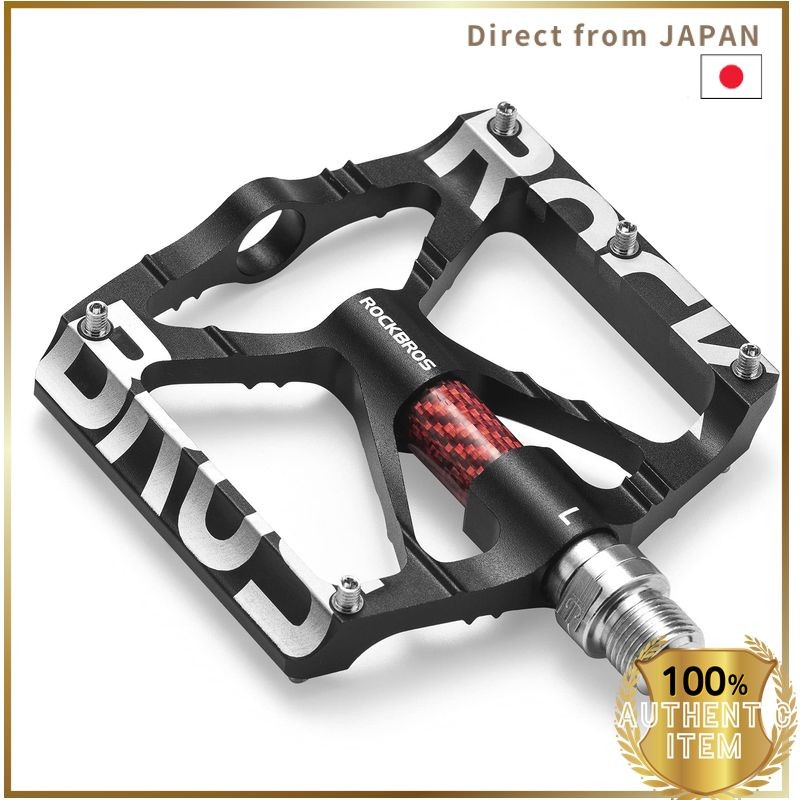 ROCKBROS Bicycle Pedals Flat Pedals for Road, Cross, and Mountain Bikes Aluminum Alloy with Reflecto