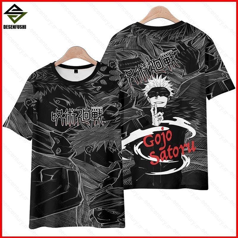 YS Jujutsu Kaisen อะนิเมะ 3D Tshirt Unisex คอสเพลย์ Gojo Satoru Tee สําหรับเด็กผู้ใหญ่แขนสั้นกราฟิกเ