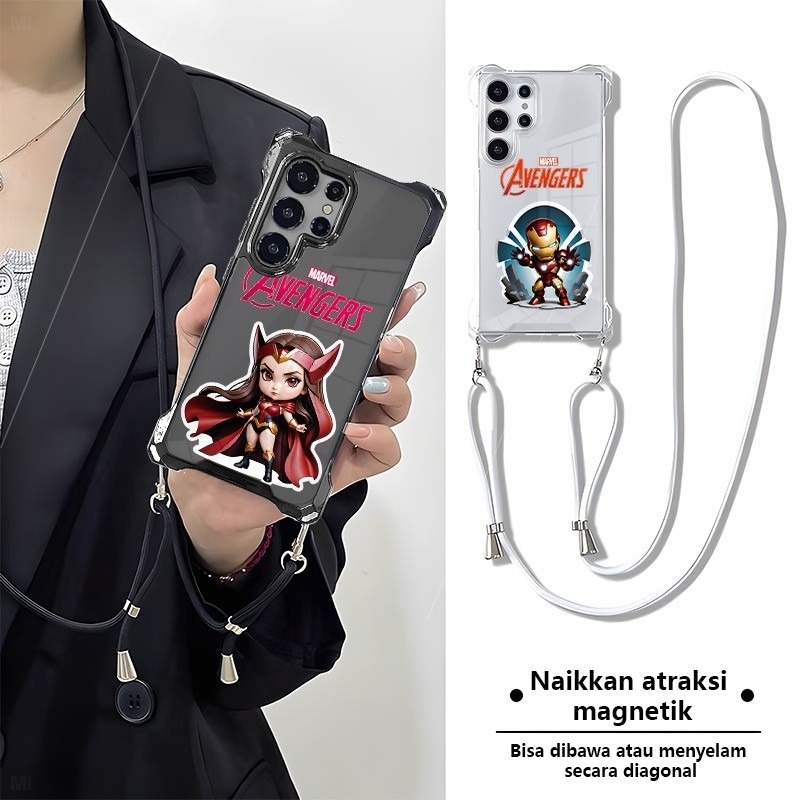 SAMSUNG นุ่มโปร่งใสที่ถอดออกได้Lanyard Anti-DROPส่วนบุคคลสําหรับSamsung A16 A26 A36 A56 S23 +/S23 Ul