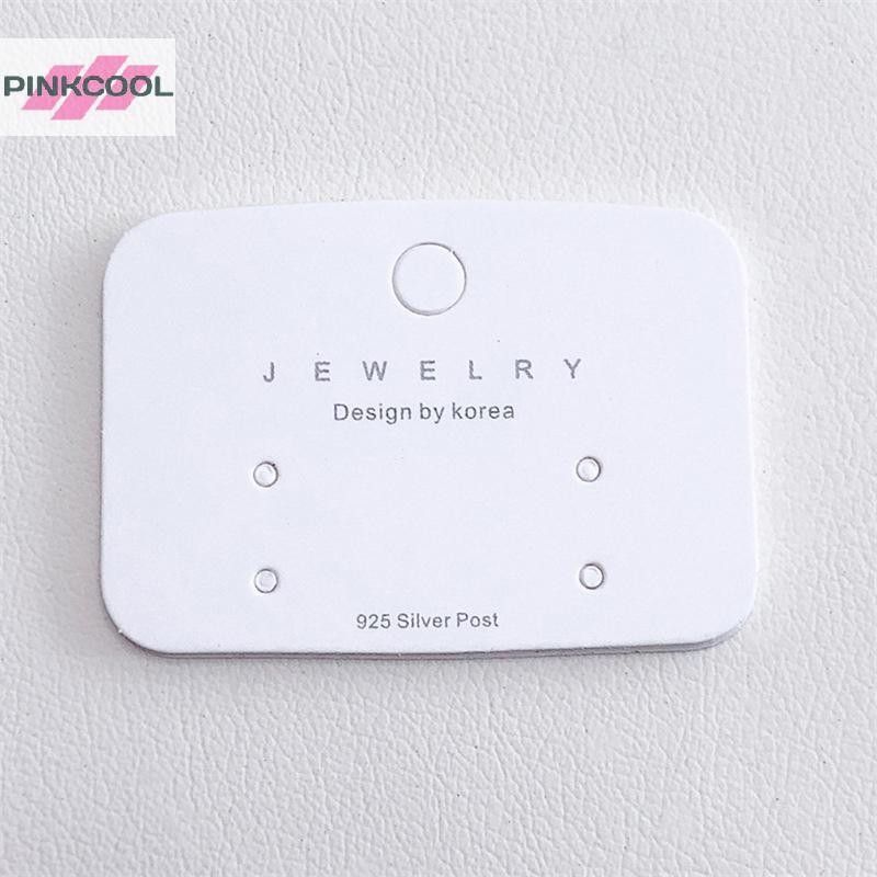 PINKCOOL 50 ชิ้น Minimalist กระดาษกระดาษแข็งสีขาวบรรจุการ์ดต่างหูบรรจุการ์ด DIY ต่างหูสตั๊ดขายปลีกราคาป้าย HOT