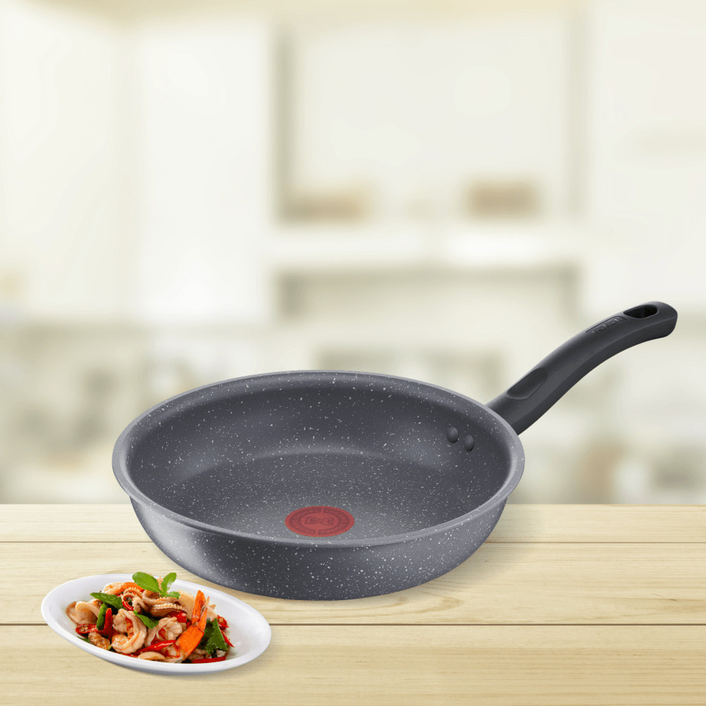 GlobalHouse TEFAL กระทะก้นแบน 28 ซม. COOK HEALTHY รุ่น G1340695 สินค้าของแท้คุณภาพดี