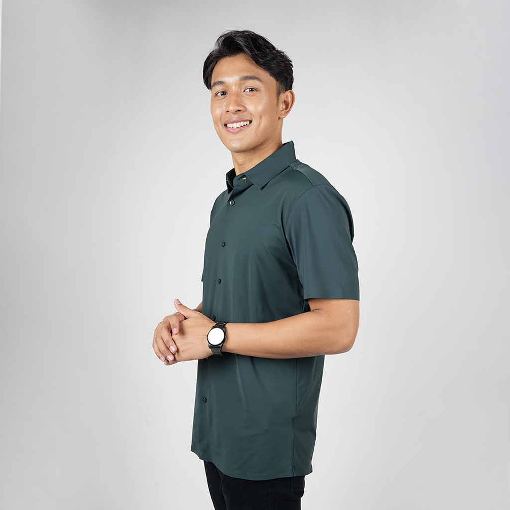 DAPPER เสื้อเชิ้ต CoolFlex สีเขียวเข้ม - 4673PTD