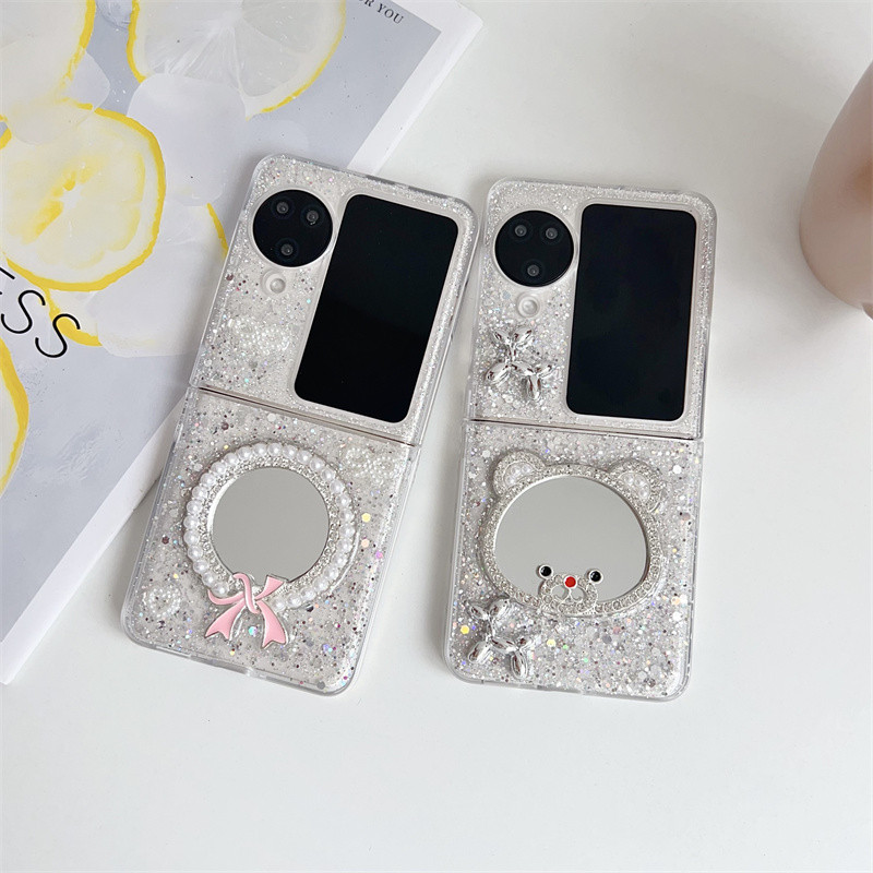 แฟชั่น Bling Glitter Bear Mirror Clear Case สําหรับ OPPO รูปที่ 5