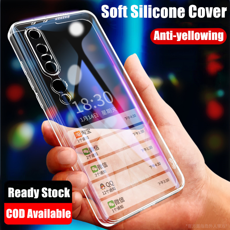 สําหรับ Xiaomi Mi 10 5G M2001J2G M2001J2I Slim Soft Clear Silicon Fine Hole Scratch-Resistant Jelly 