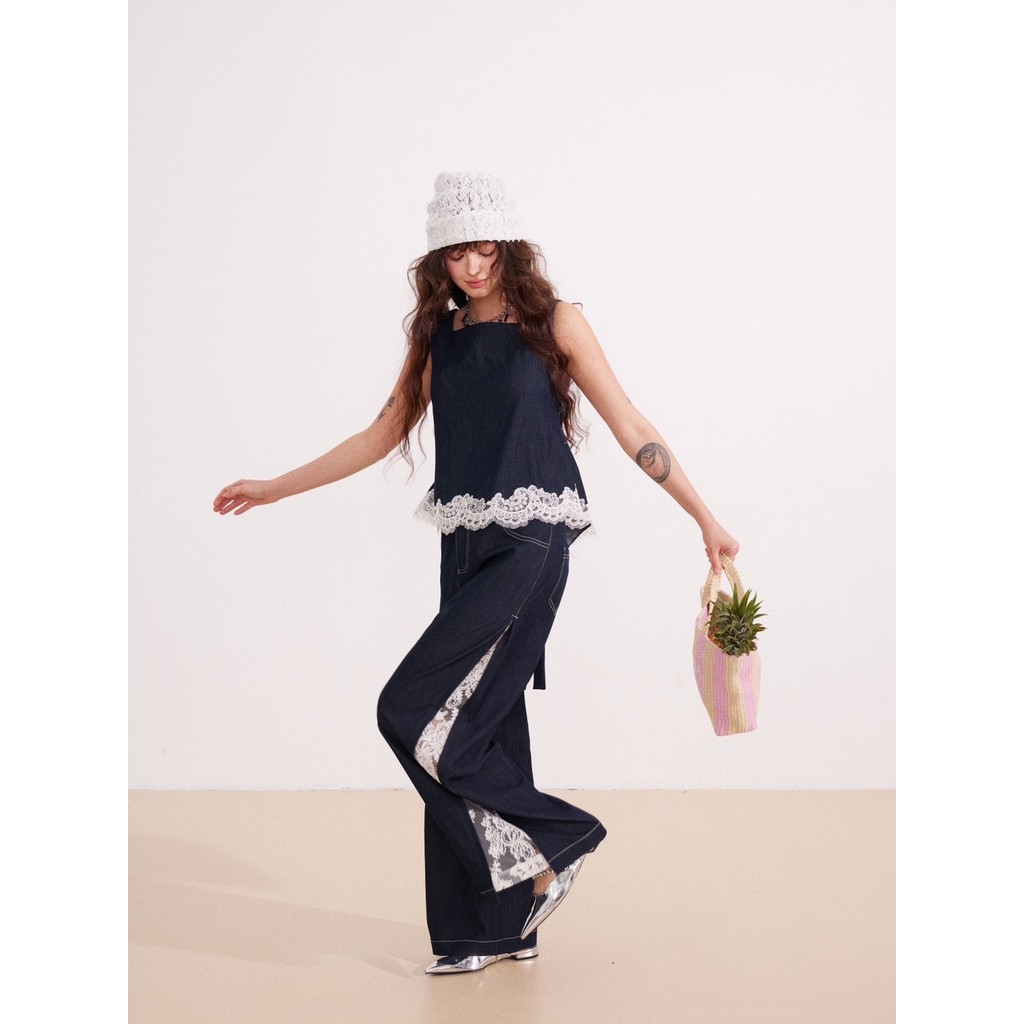 สินค้าลิขสิทธิ์แท้ IRIS BOUTIQUE IS73307-IP73307-2 Denim muse blouse-pants กางเกง ดูดี เนื้อผ้าดี ราคา ถูกที่สุด ดีลบีเคเค แกลเลอรีภาพที่ 4