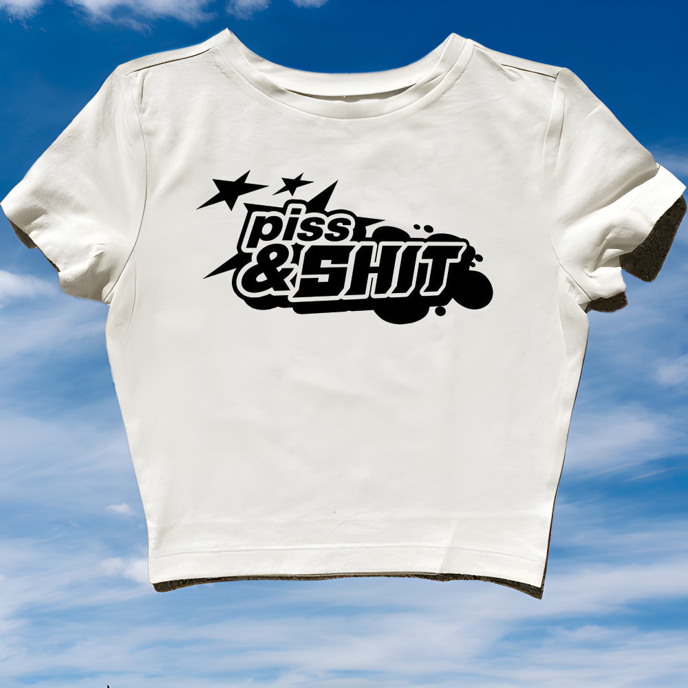 MTWON CROP TOP PISS SHIT | GRUNGE GRUNGE GRUNGE GRUNGE GRUNGE GRUNGE GRUNGE | เสื้อครอปสีขาว | CROP 