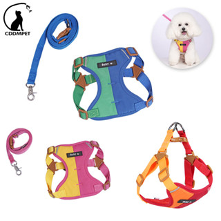 【CDDMPET】สายรัดและสายจูงสุนัขระบายอากาศสีคู่รวมกันสําหรับสุน…