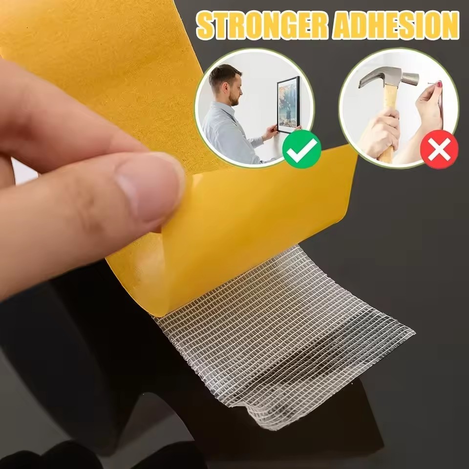 เทปตารางฐานความหนืดสูง 5ม / เทปตาข่ายโปร่งแสง / เทปกาวสองหน้า - รูปที่ 3