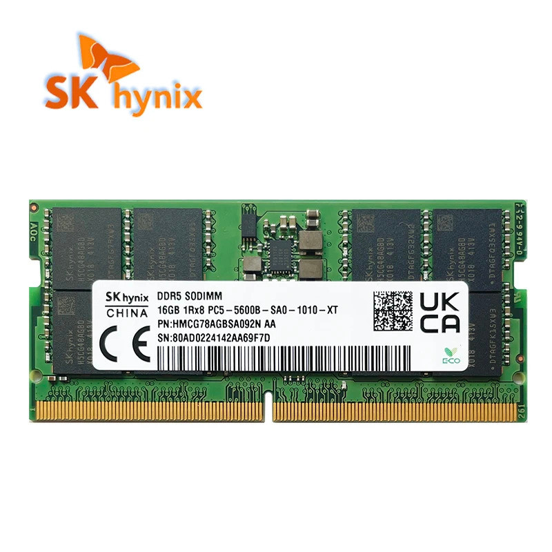 SK hynix DDR5 16GB 5600MHz RAM 1Rx8 PC5 - 5600B Laptopk Memory SODIMM Mini Host