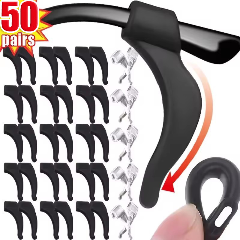 10/30/50 คู่ซิลิโคน Anti-slip ที่เกี่ยวหู/แว่นตาขา Grip Fastener แว่นตาอุปกรณ์เสริม