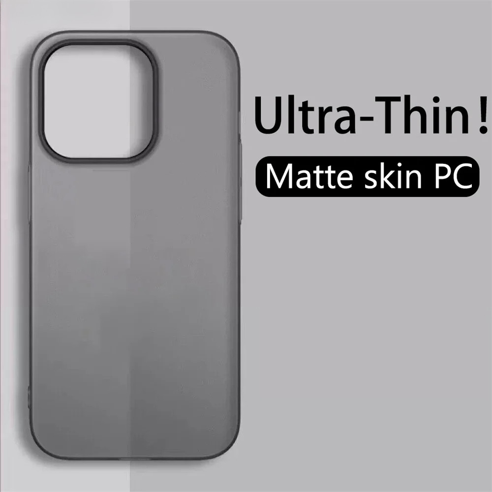 Ultra-Thin Clear Hard ArmorสําหรับiPhone 16 15 14 13 12 11 Pro Max Plusพลาสติกที่ทนทานMatteผิวกันกระแทกCooling Cover