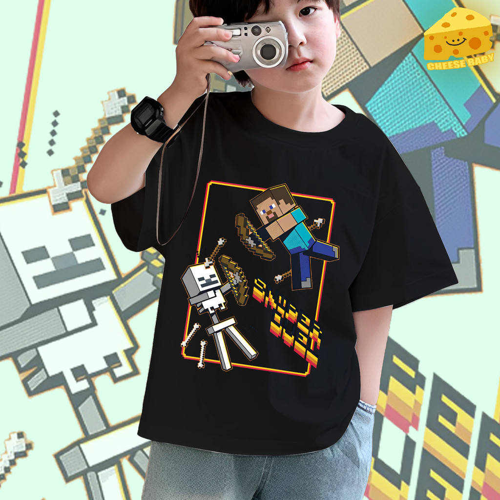เสื้อยืดเด็ก Minecraft Sniper Duel  Kid's T-shirt  เสื้อยืดชุดเกม