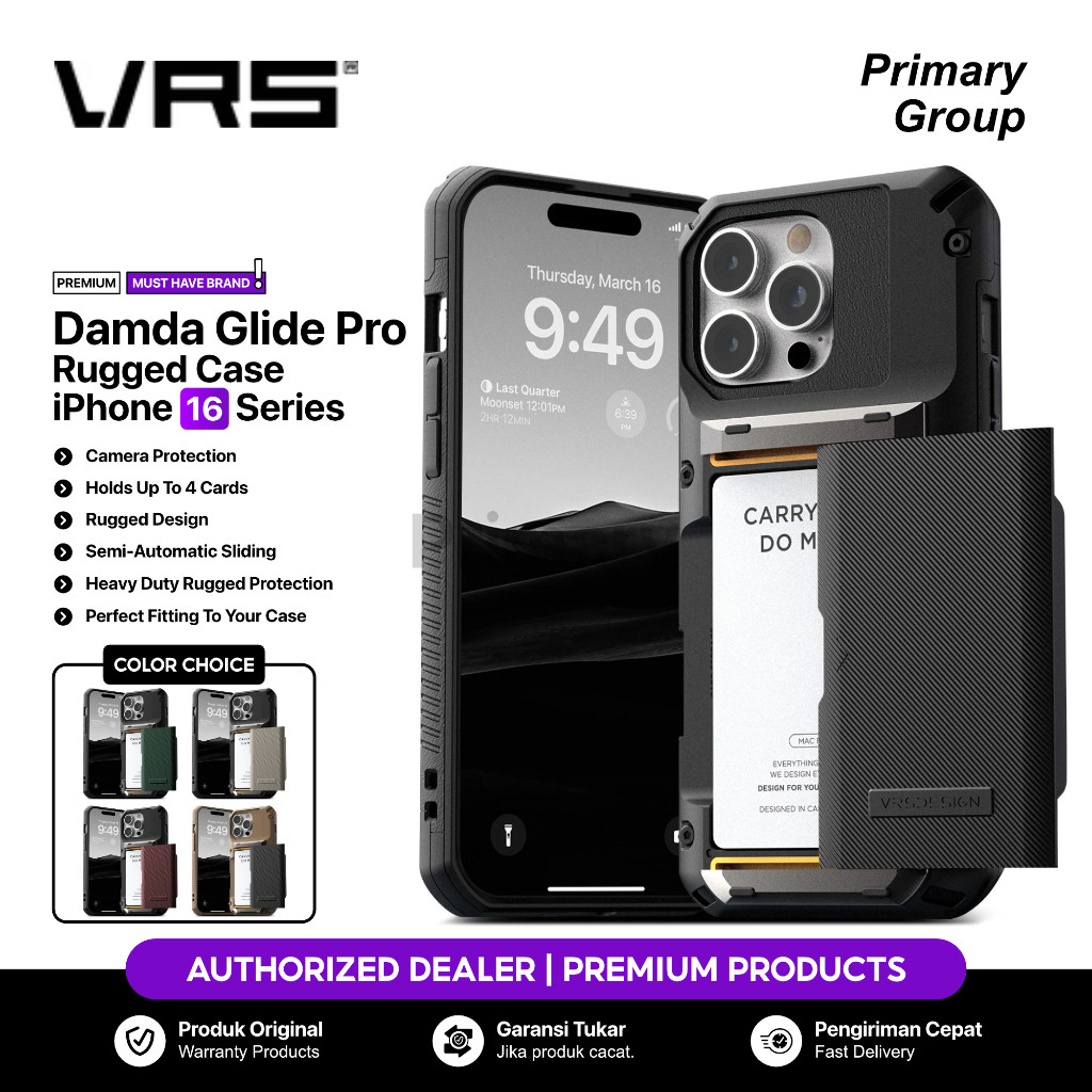 VRS Case iPhone 16 Pro Max 16 Pro VRS DESIGN Damda Glide Pro Heavy Duty Camera Protection Wallet Car