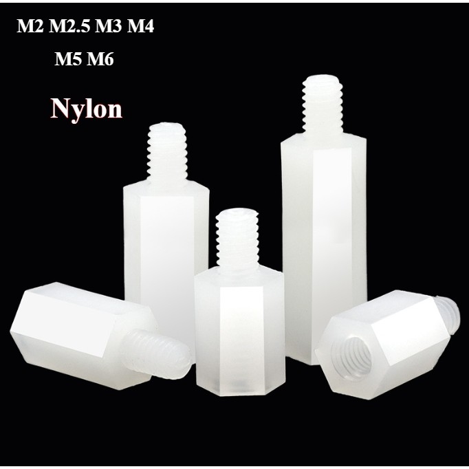 สีขาว Hex ไนลอนเมนบอร์ด Standoff PCB สนับสนุน Circuit Board คอลัมน์ Rack Pillars Spacer พลาสติก M2 M