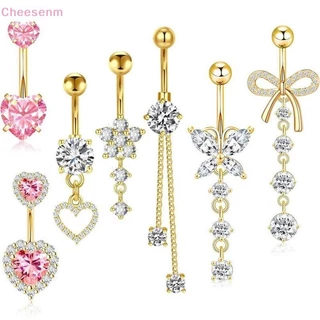 Cheesenm Simple Heart Navel แหวนผู้หญิงแฟชั่น Belly ปุ่มแหวนเซ็กซี่เจาะประณีตเครื่องประดับ Navel แหวนของขวัญ TH