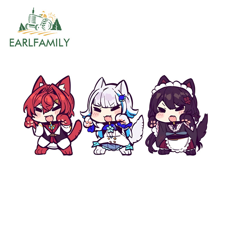 EARLFAMILY Gigi Murin สติกเกอร์รถบุคลิกภาพกระจกมองหลังรถจักรยานยนต์ Occlusion Scratch ไวนิล Decal Wi