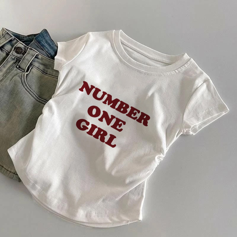 SELVZE เสื้อยืดผู้หญิง เวอร์ชั่นเกาหลีของกระแสน้ำแน่นเข้ารูปพอดีสั้นเอวสูงบาง H001030